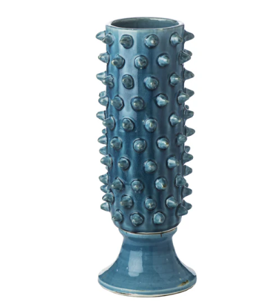 Barbed Porcelain Vase- Turquoise